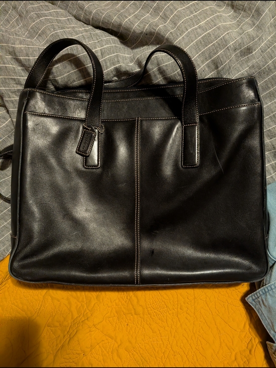 Coach Handbags - Coach Black Leather Tote Bag Computer Bag